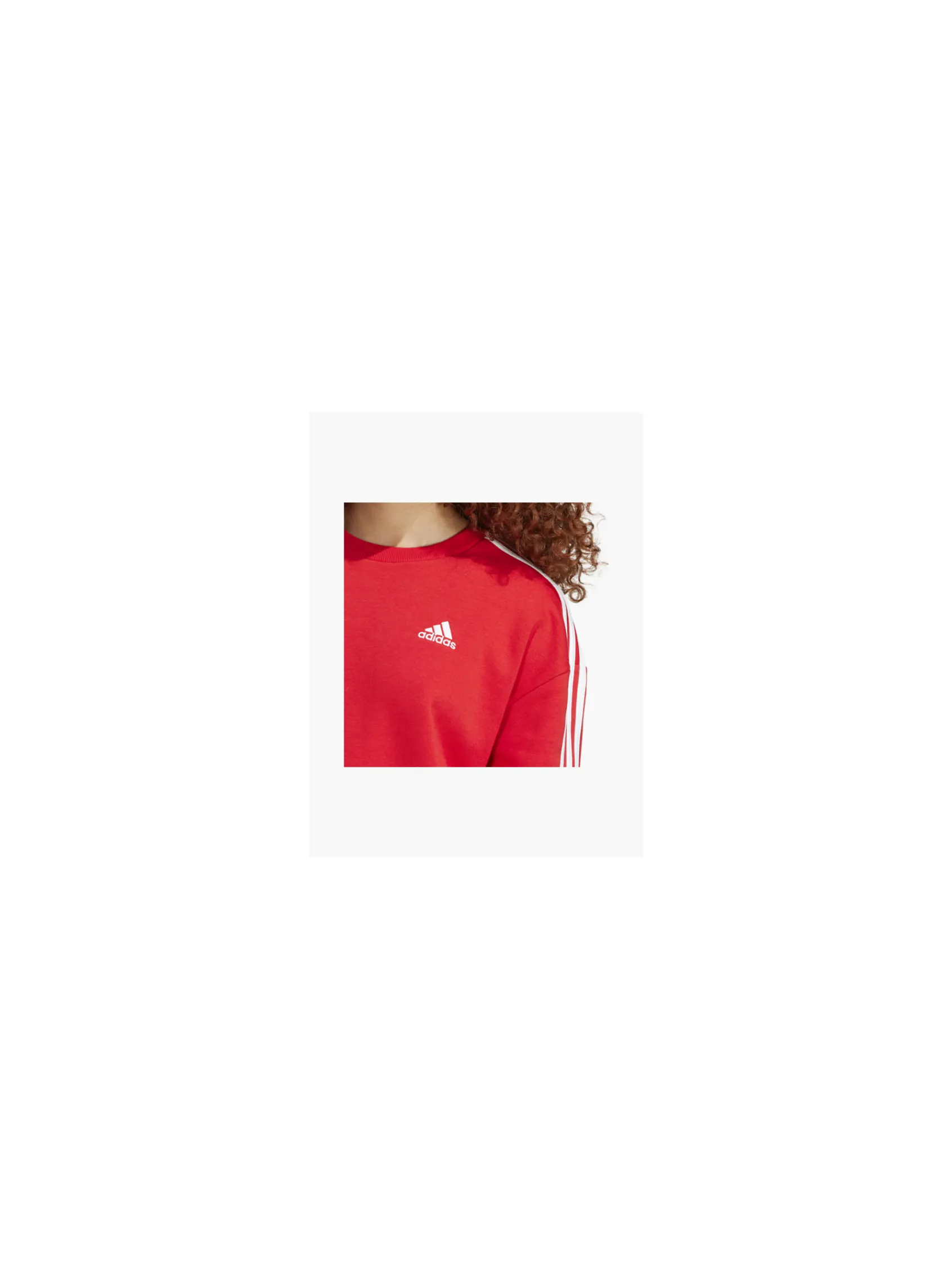 Damen adidas 3 Streifen Fleece Oversized Sweatshirt