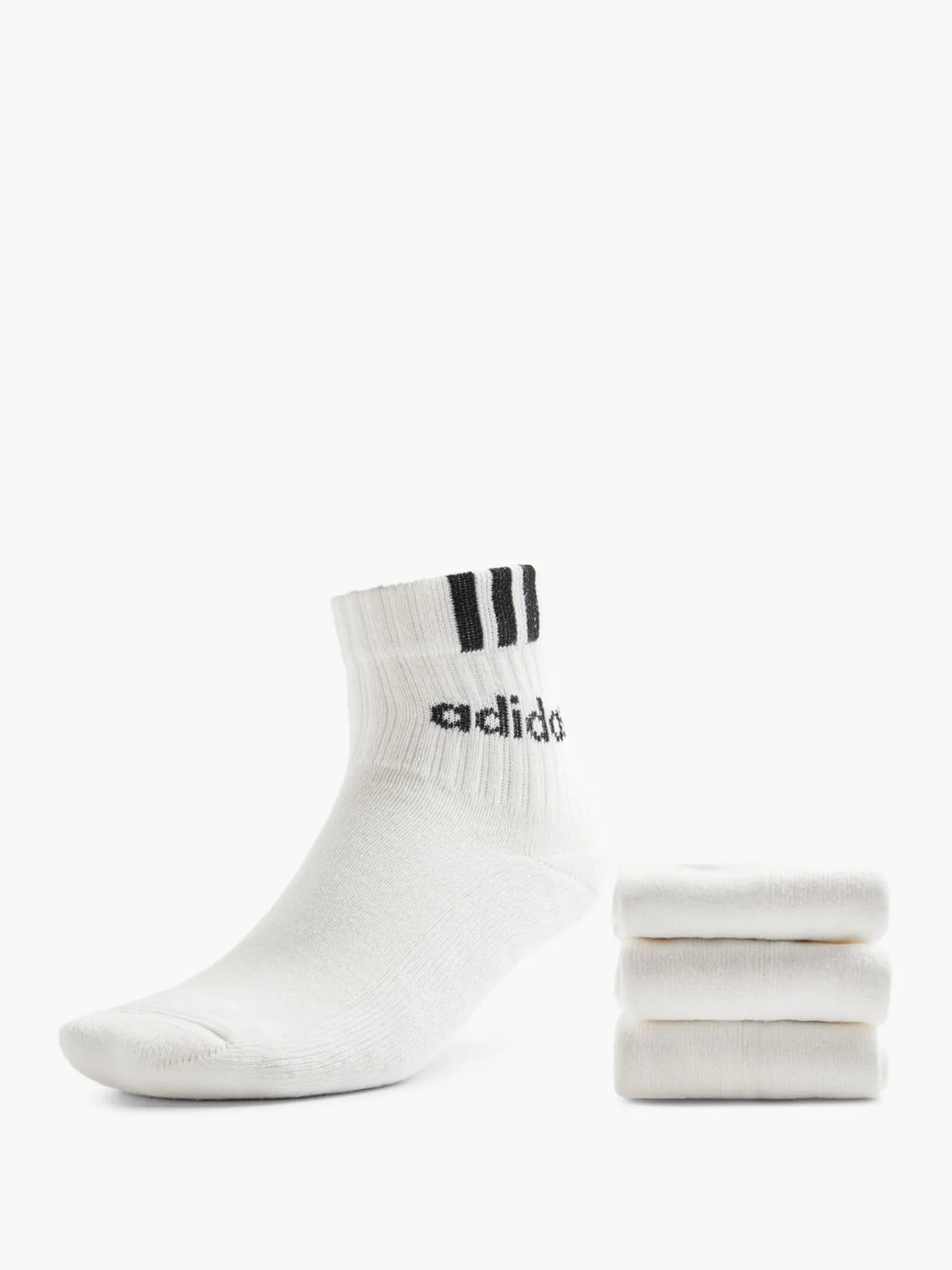 Herren adidas 3 Streifen Linear 3er Pack Crew Socken