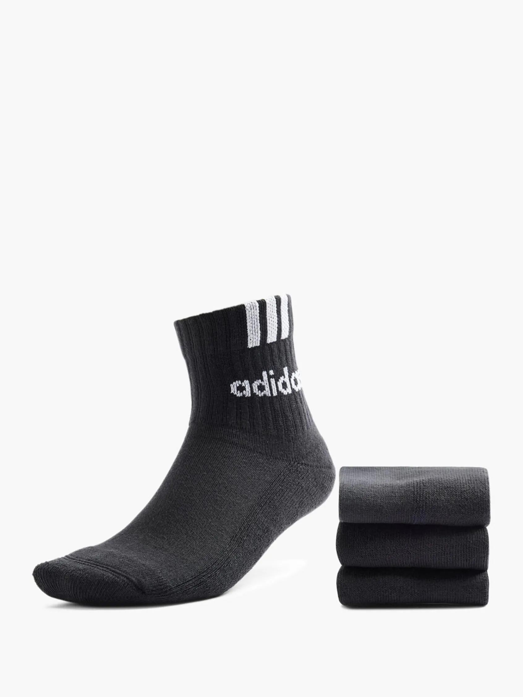 Damen adidas 3 Streifen Linear 3er Pack Crew Socken