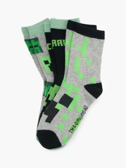 Kinder Minecraft 3er Pack Socken