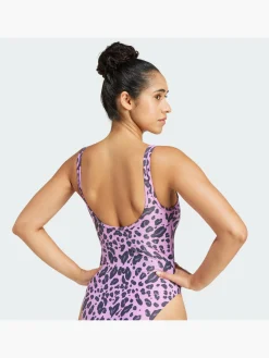 Damen adidas Essentials Animal Print U-Back Badeanzug