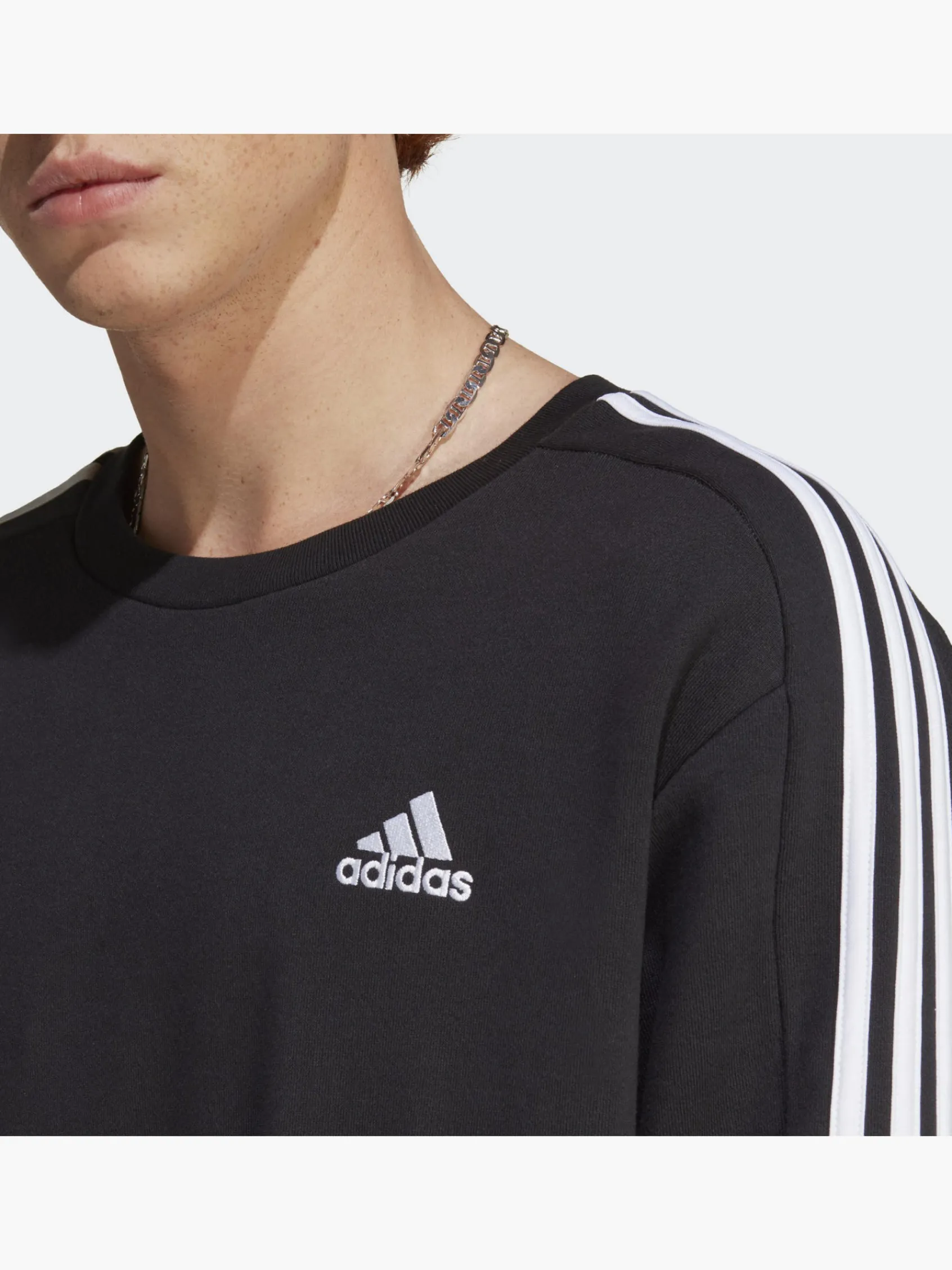 Herren adidas Essentials French Terry 3-Streifen Sweatshirt