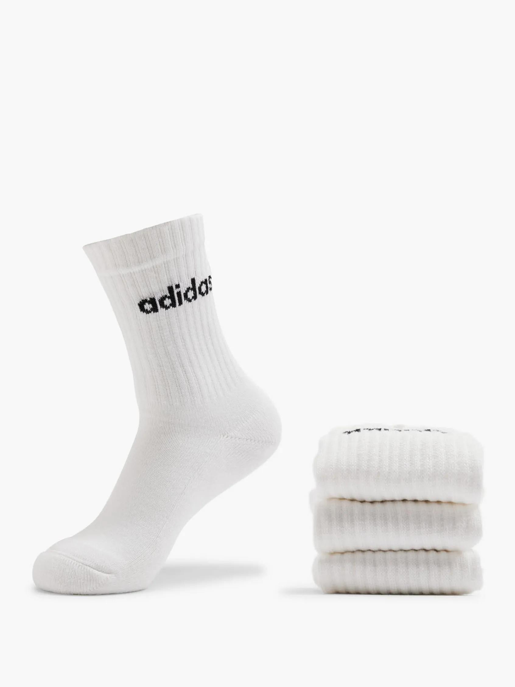Damen adidas Essentials Linear 3er Pack Crew Socken