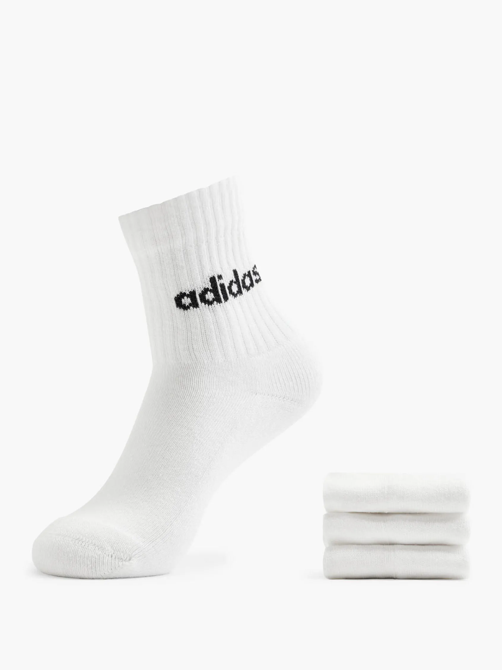 Kinder adidas Essentials Linear 3er Pack Crew Socken