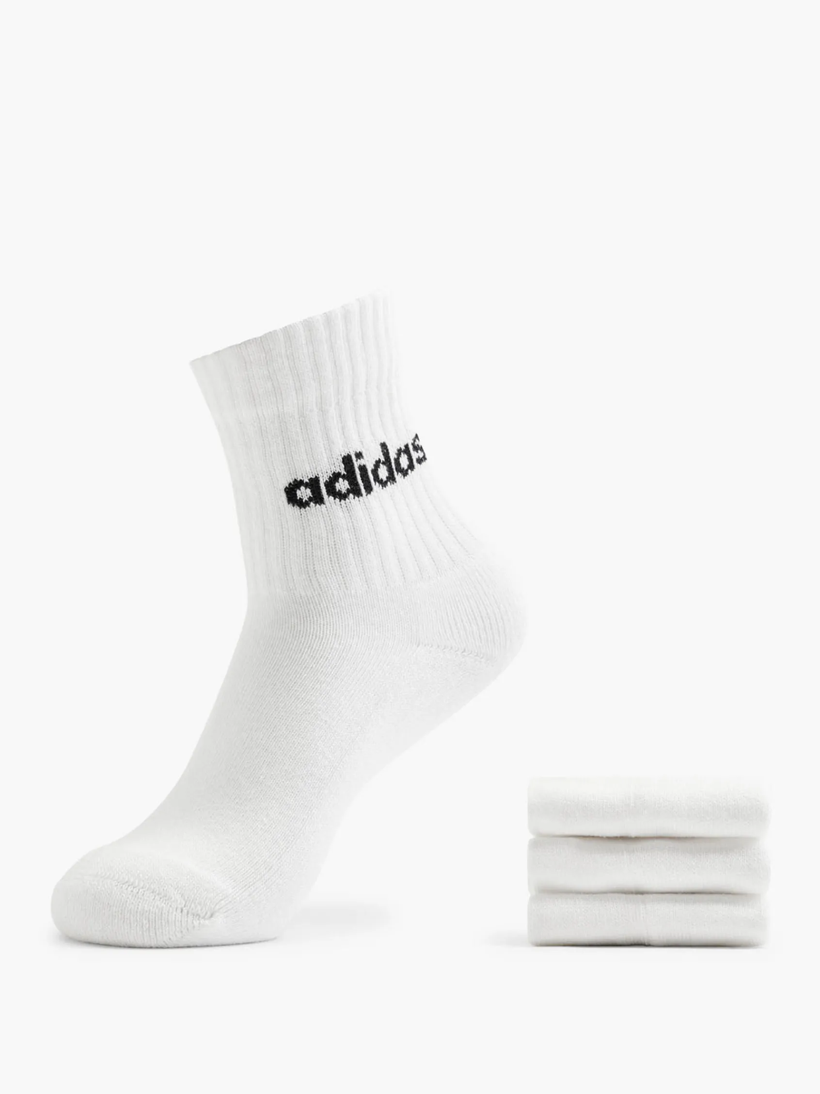 Kinder adidas Essentials Linear 3er Pack Crew Socken