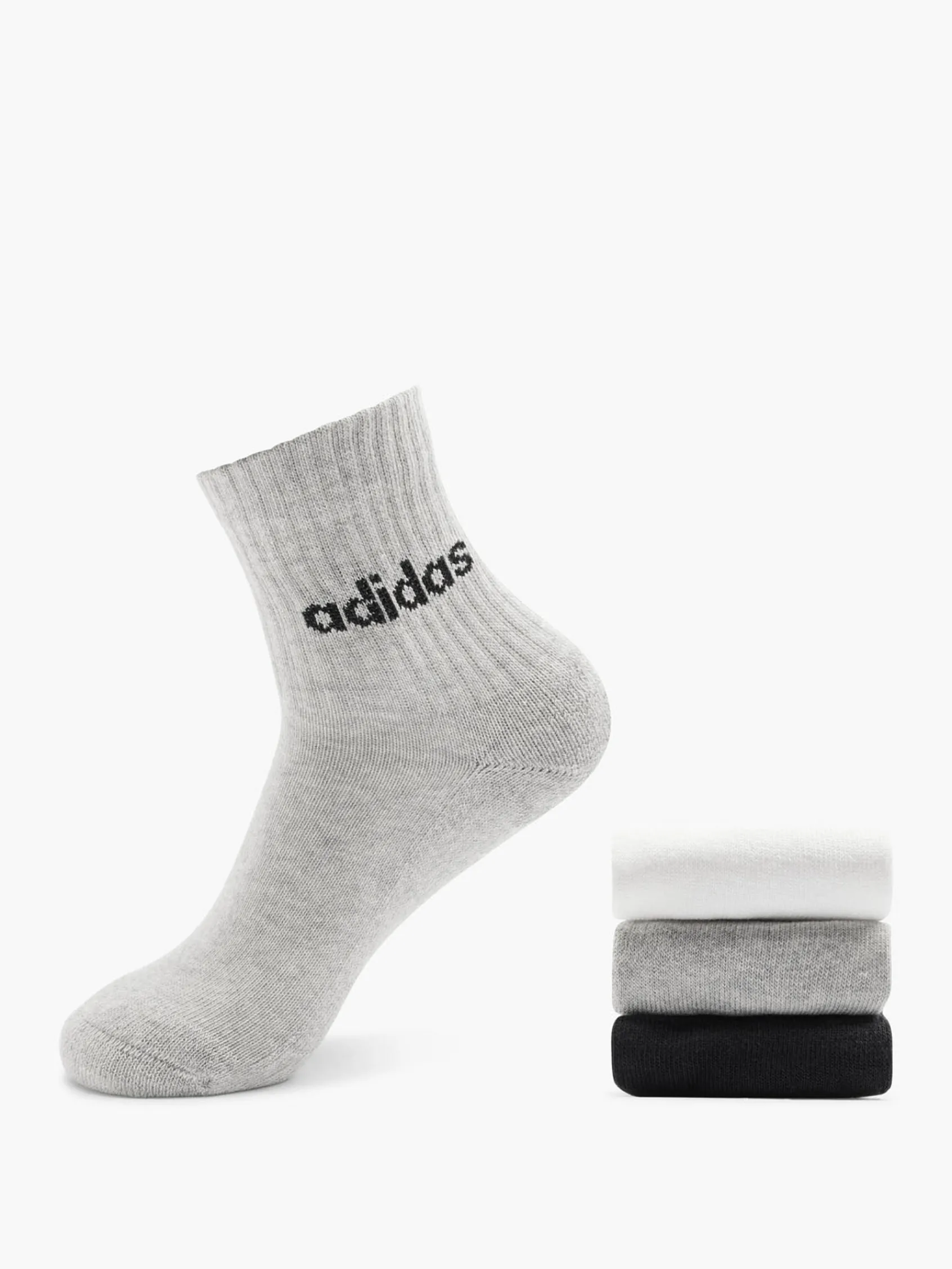Kinder adidas Essentials Linear 3er Pack Crew Socken