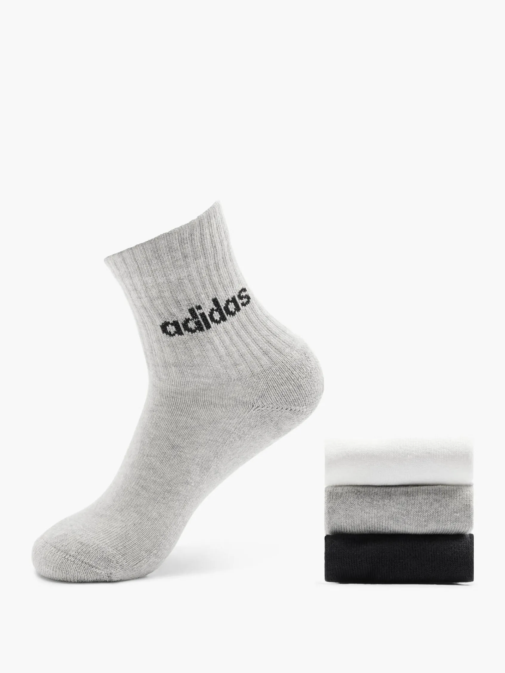 Kinder adidas Essentials Linear 3er Pack Crew Socken