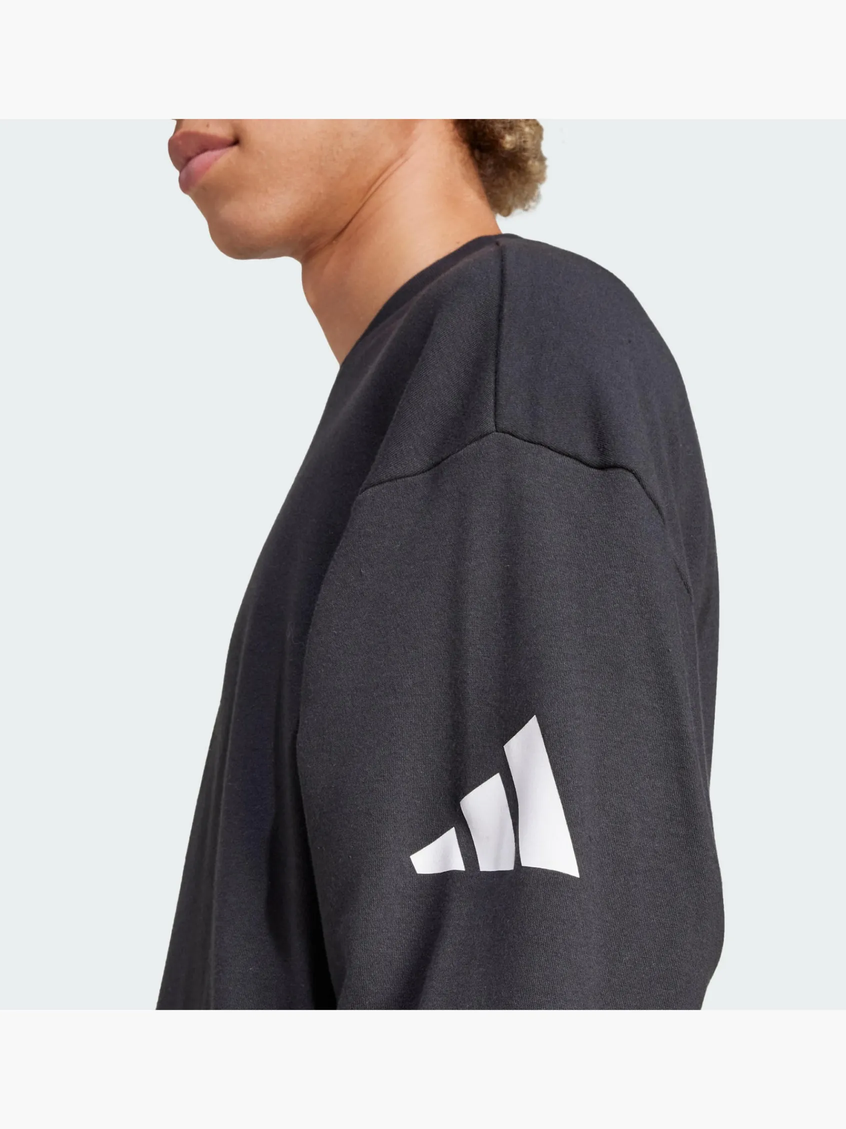 Herren adidas Essentials Loose Fit 3 Bar Logo Sweatshirt