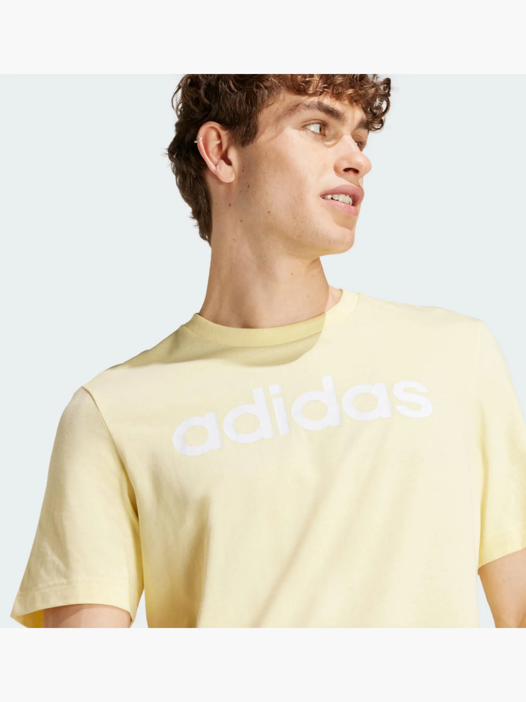 Herren adidas Essentials Single Jersey Linear Embroidered Logo T-Shirt