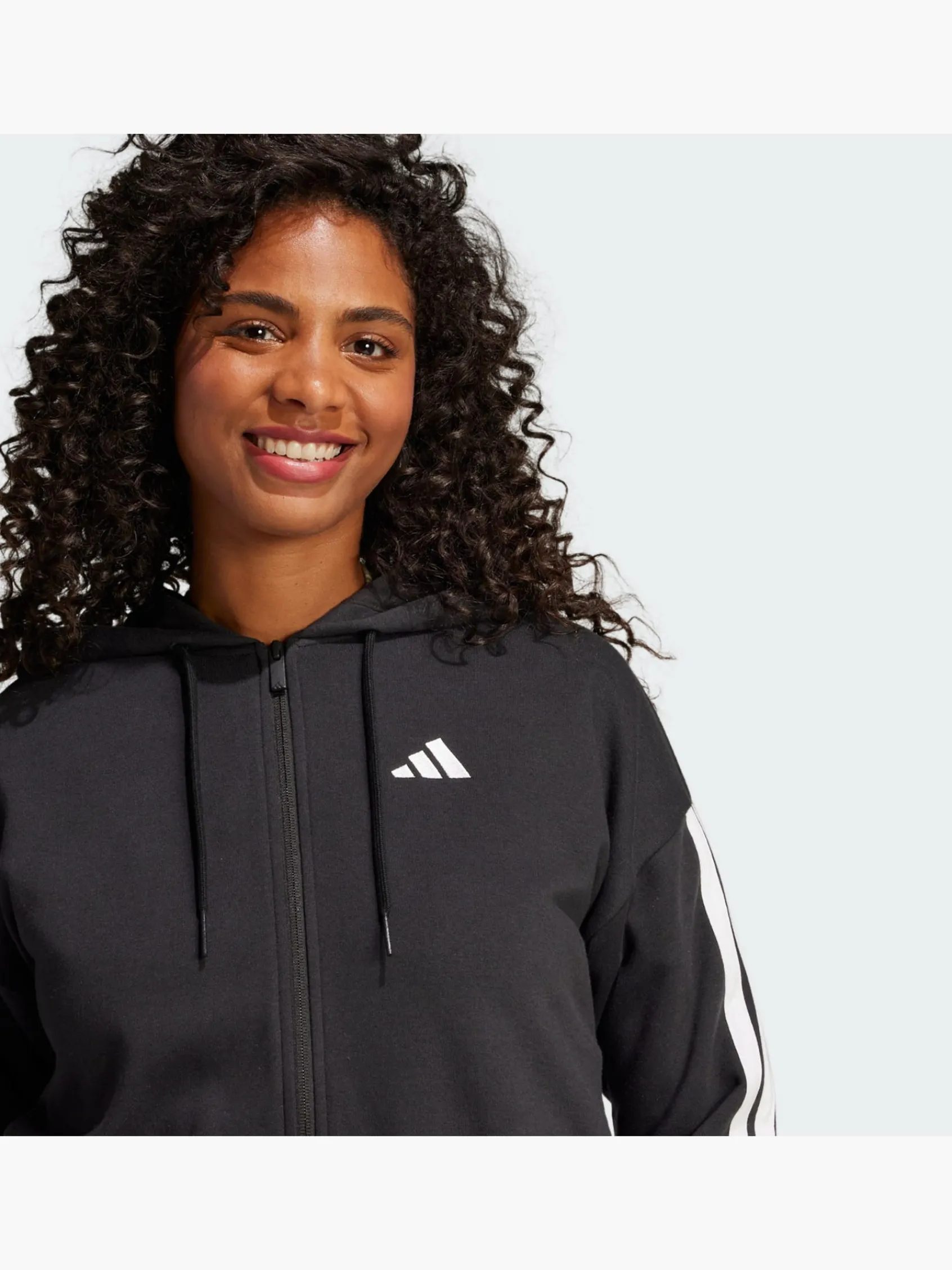 Damen adidas Essentials 3-Streifen French Terry Kapuzenjacke