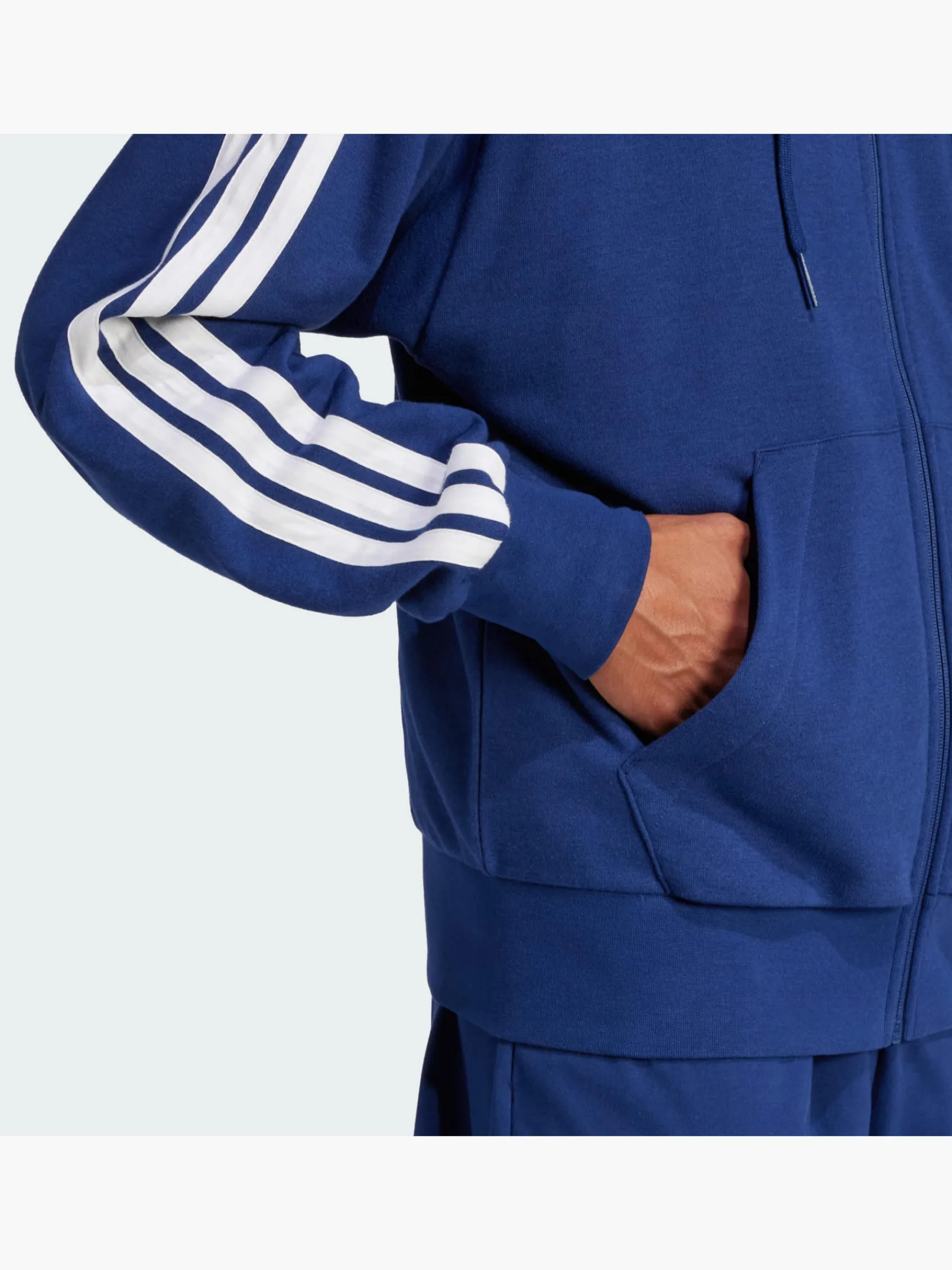 Herren adidas Essentials 3-Streifen French Terry Kapuzenjacke