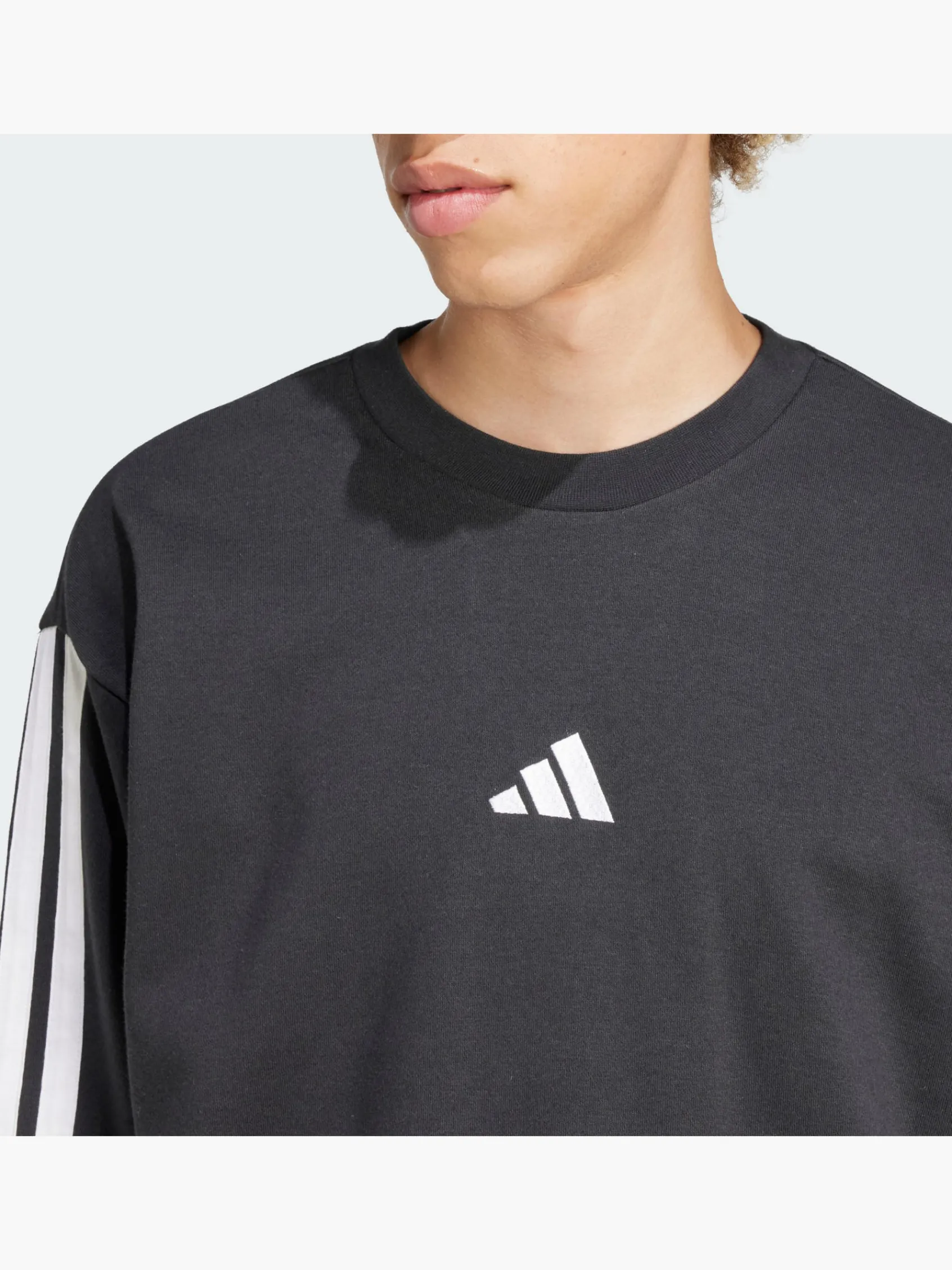 Herren adidas Essentials 3-Streifen French Terry Sweatshirt