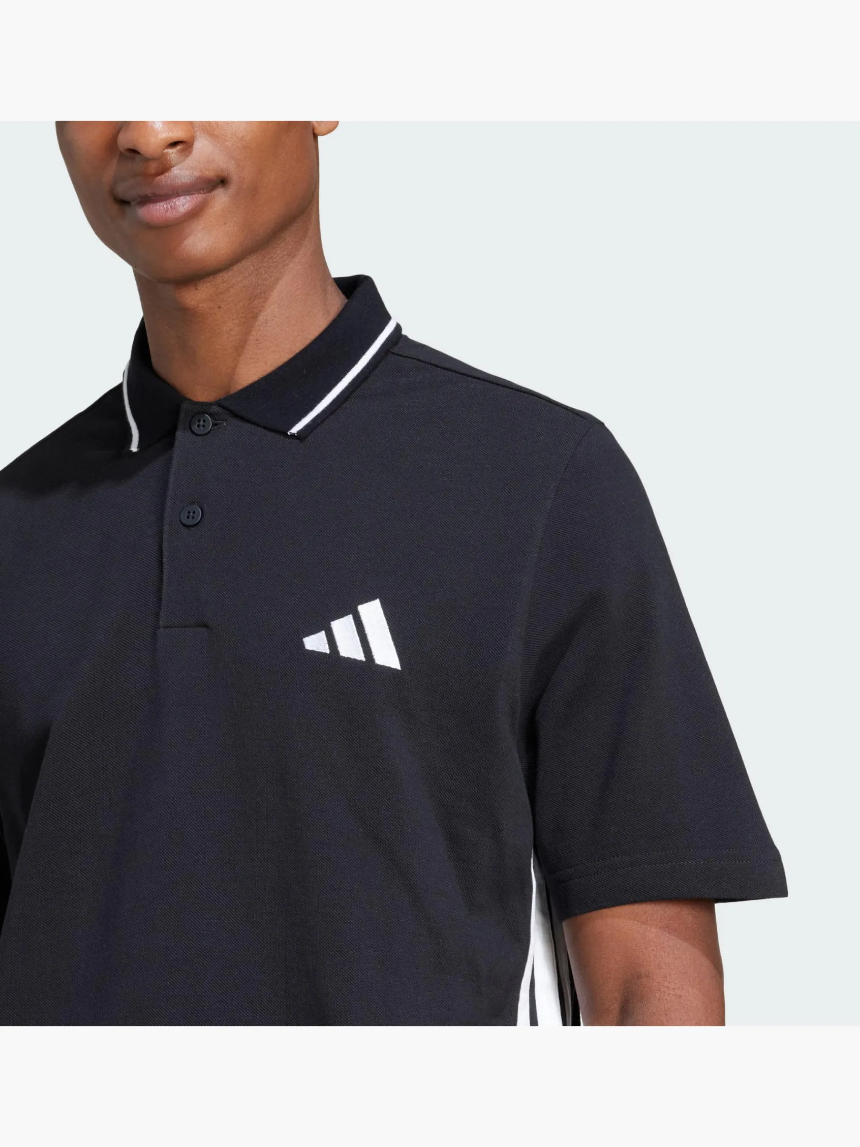 Herren adidas Essentials 3-Streifen Piqué Poloshirt