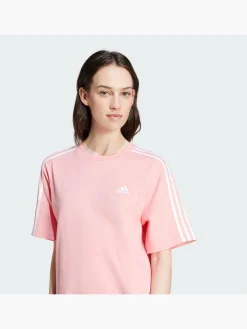 Damen Essentials 3-Streifen Single Jersey Boyfriend T-Shirt-Kleid