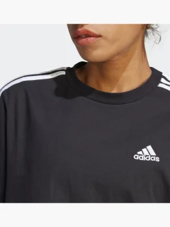 Damen adidas Essentials 3-Streifen Single Jersey Boyfriend T-Shirt-Kleid