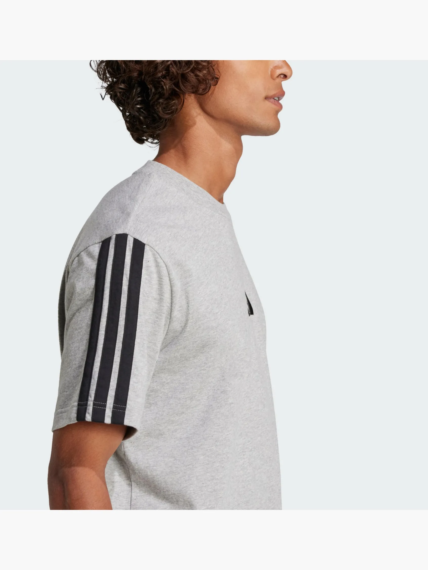 Herren adidas Essentials 3-Streifen Single Jersey T-Shirt