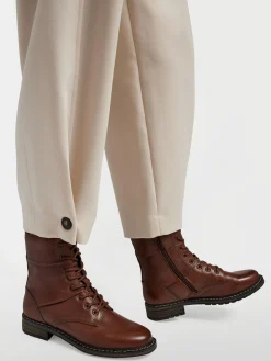 Damen 5th Avenue Leder Schnürstiefelette