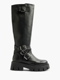 Damen Catwalk Leder Stiefel