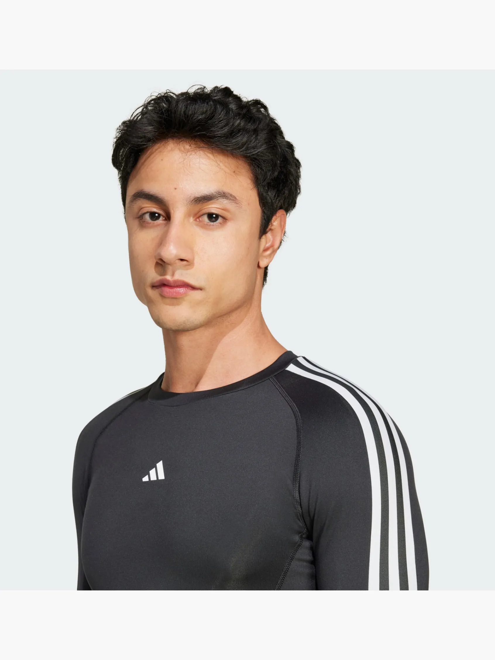 Herren adidas TECHFIT Compression Training 3-Streifen Longsleeve
