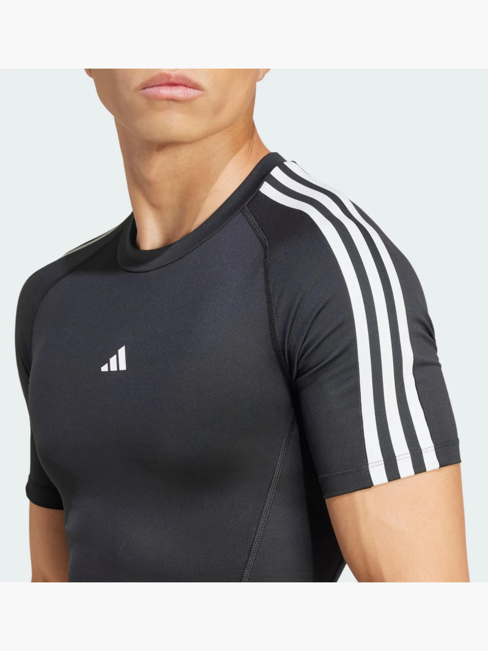 Herren adidas TECHFIT Compression Training 3-Streifen T-Shirt