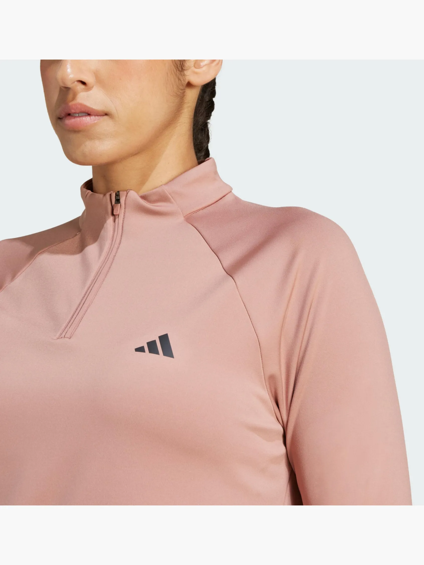 Damen adidas Train Essentials Minimal Branding 1/4-Zip Oberteil